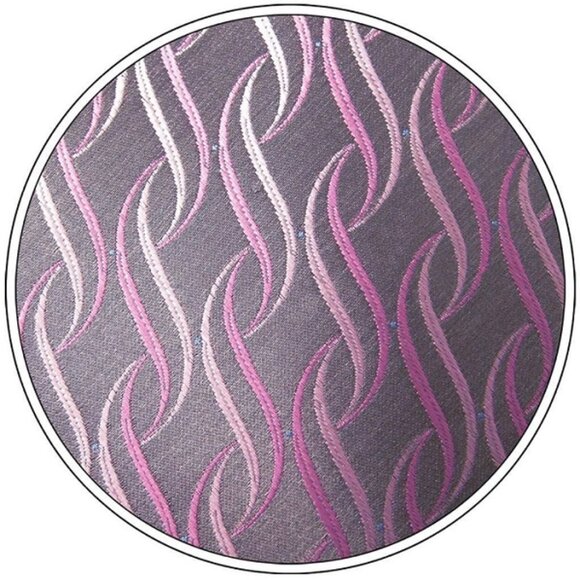 New Breast Cancer Awareness Inspired Mens Grey Pink Purple Designer Silk Tie - Picture 4 of 7